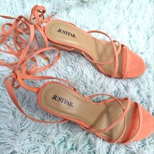 JustFab Orange Strappy Sandals